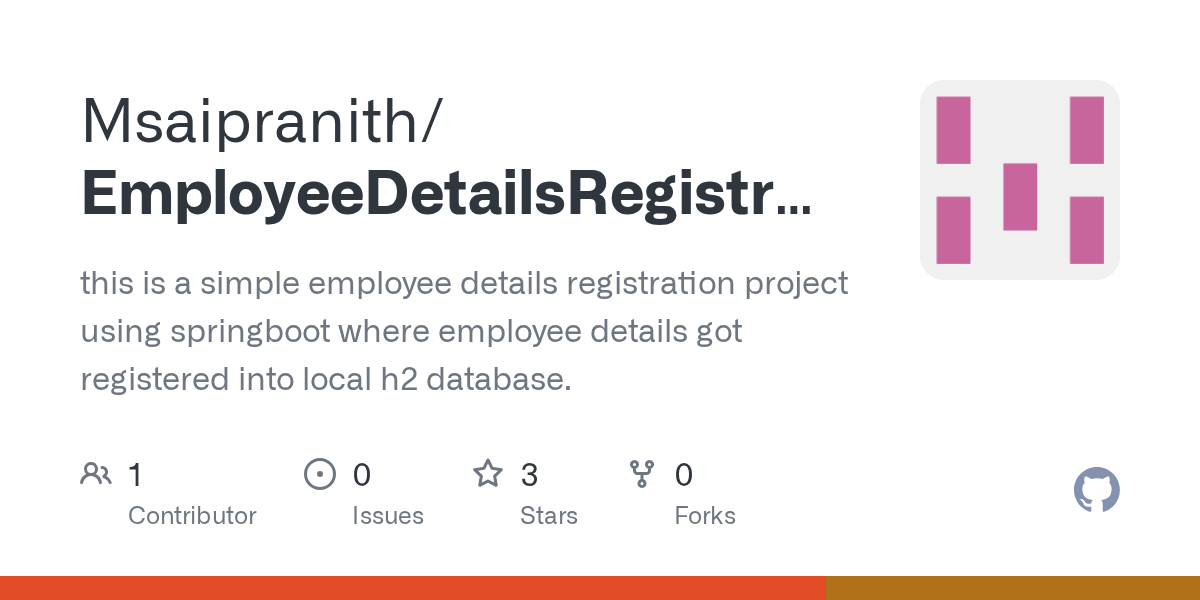 GitHub Msaipranith/EmployeeDetailsRegistrationProject this is a