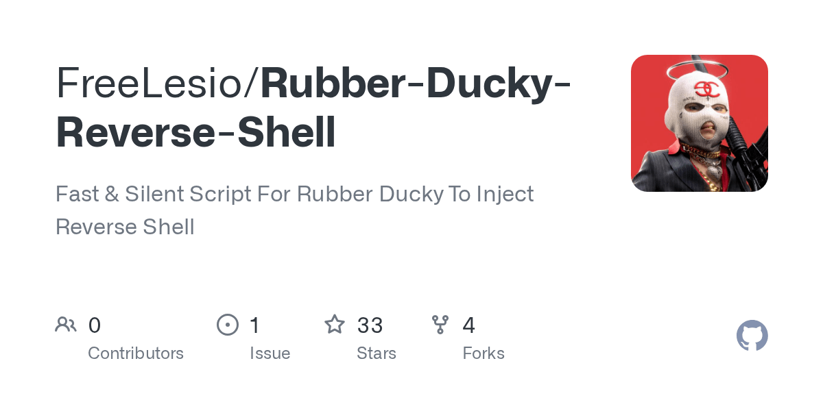GitHub FreeLesio/RubberDuckyReverseShell Fast & Silent Script For