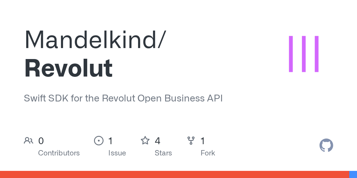 GitHub Mandelkind/Revolut Swift SDK for the Revolut Open Business API