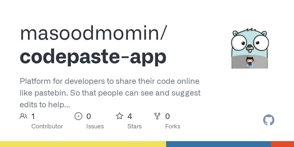 GitHub masoodmomin/codepasteapp Platform for developers to share