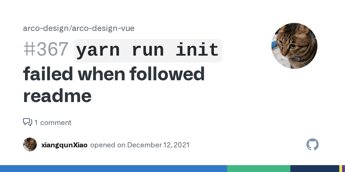`yarn run init` failed when followed readme · Issue 367 · arcodesign