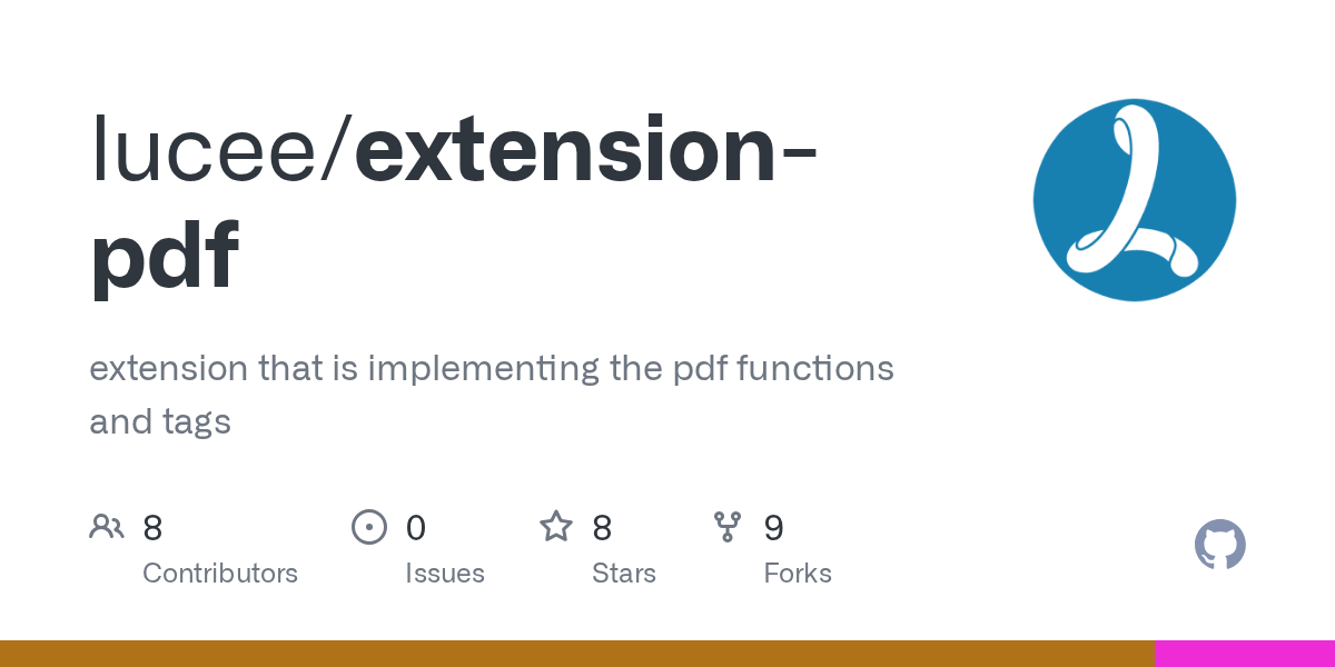 GitHub lucee/extensionpdf extension that is implementing the pdf