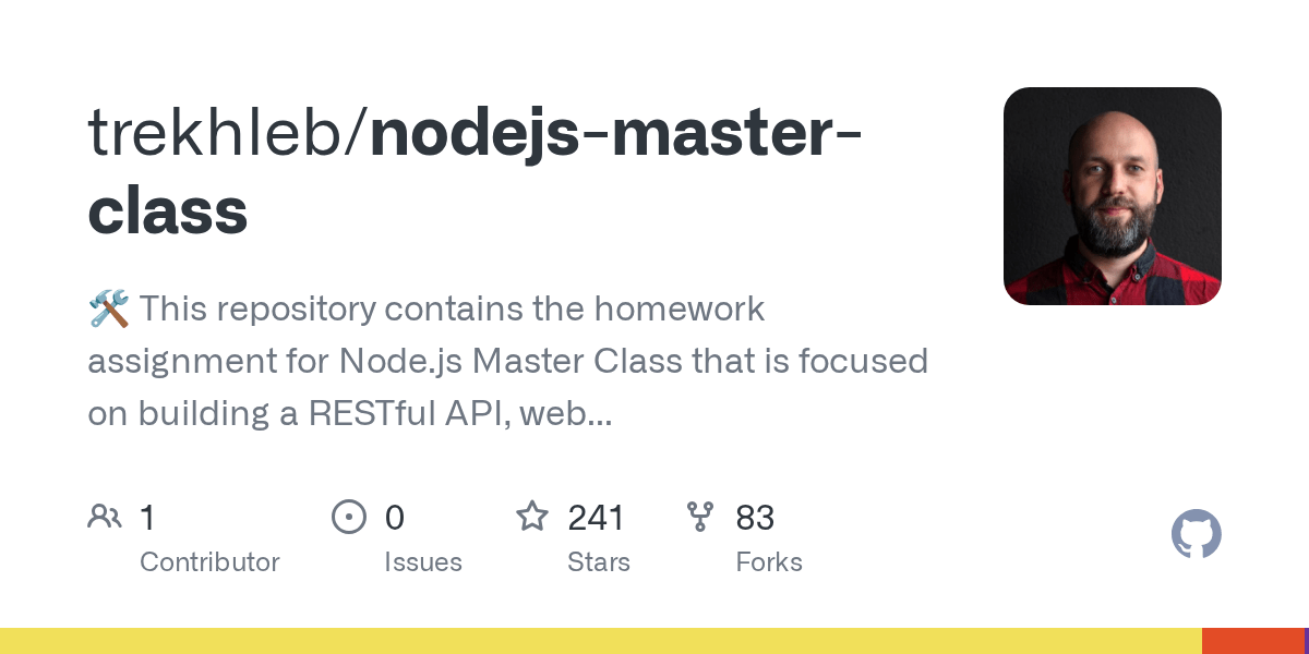 GitHub trekhleb/nodejsmasterclass 🛠 This repository contains the