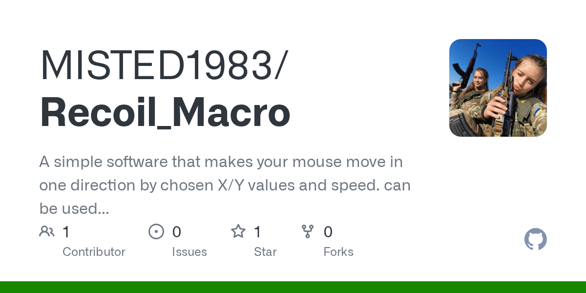 GitHub MISTED1983/Recoil_Macro A simple software that makes your mouse move in one direction