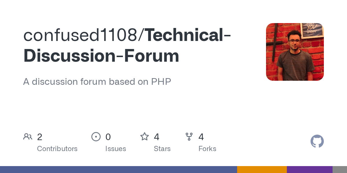 GitHub confused1108/TechnicalDiscussionForum A discussion forum