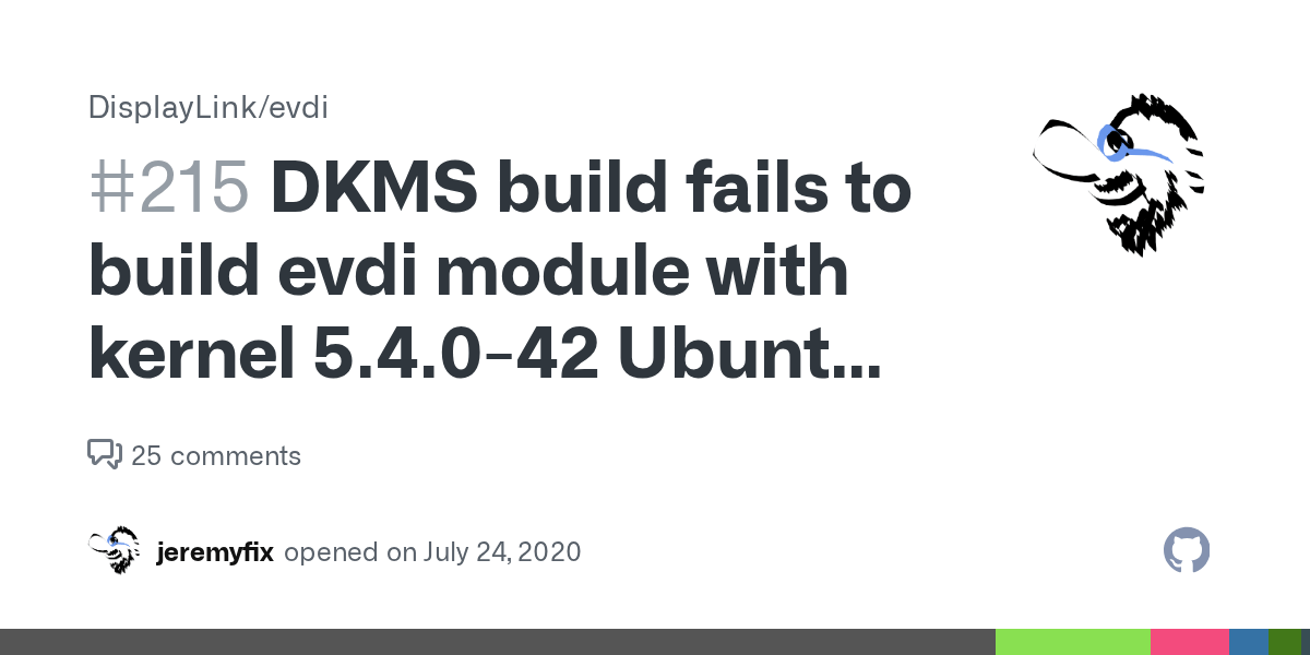 DKMS build fails to build evdi module with kernel 5.4.042 Ubuntu 18.04