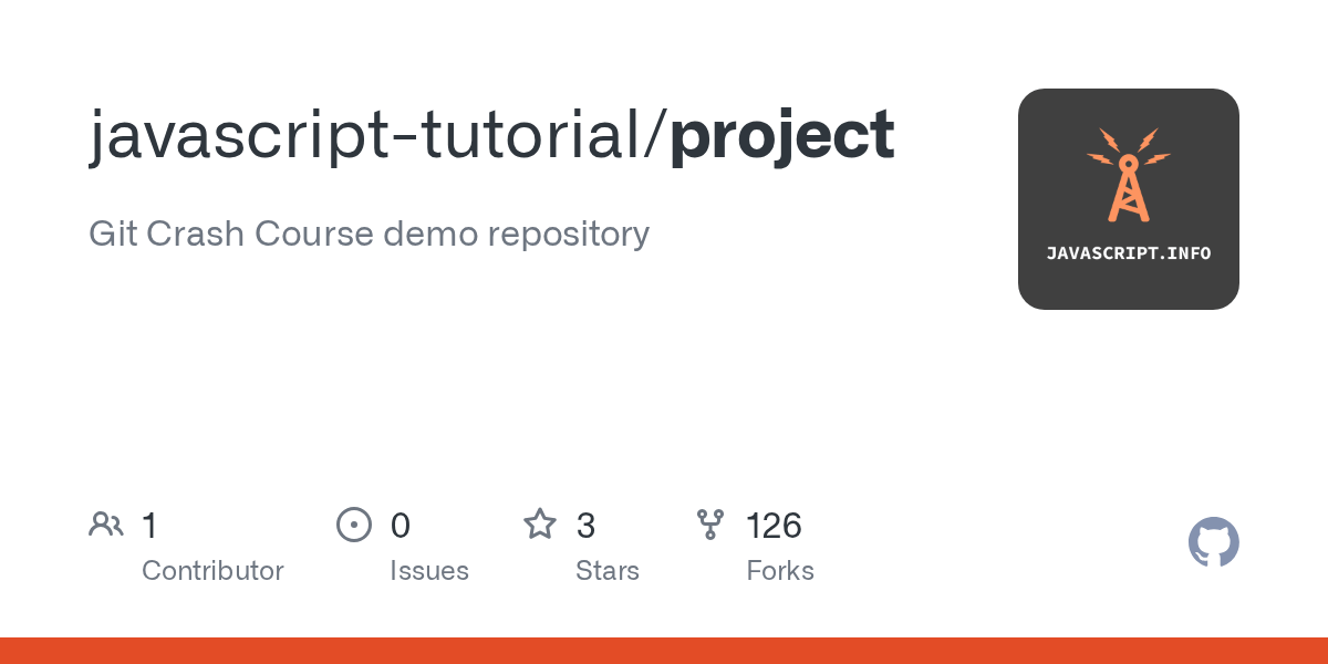 GitHub javascripttutorial/project Git Crash Course