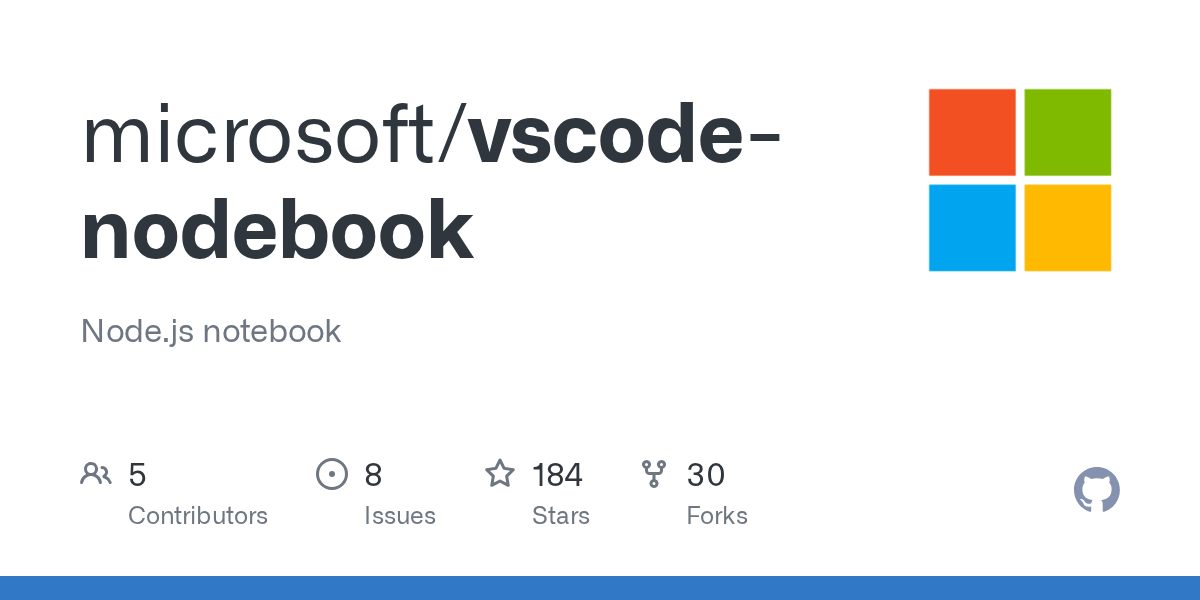 GitHub microsoft/vscodenodebook Node.js notebook