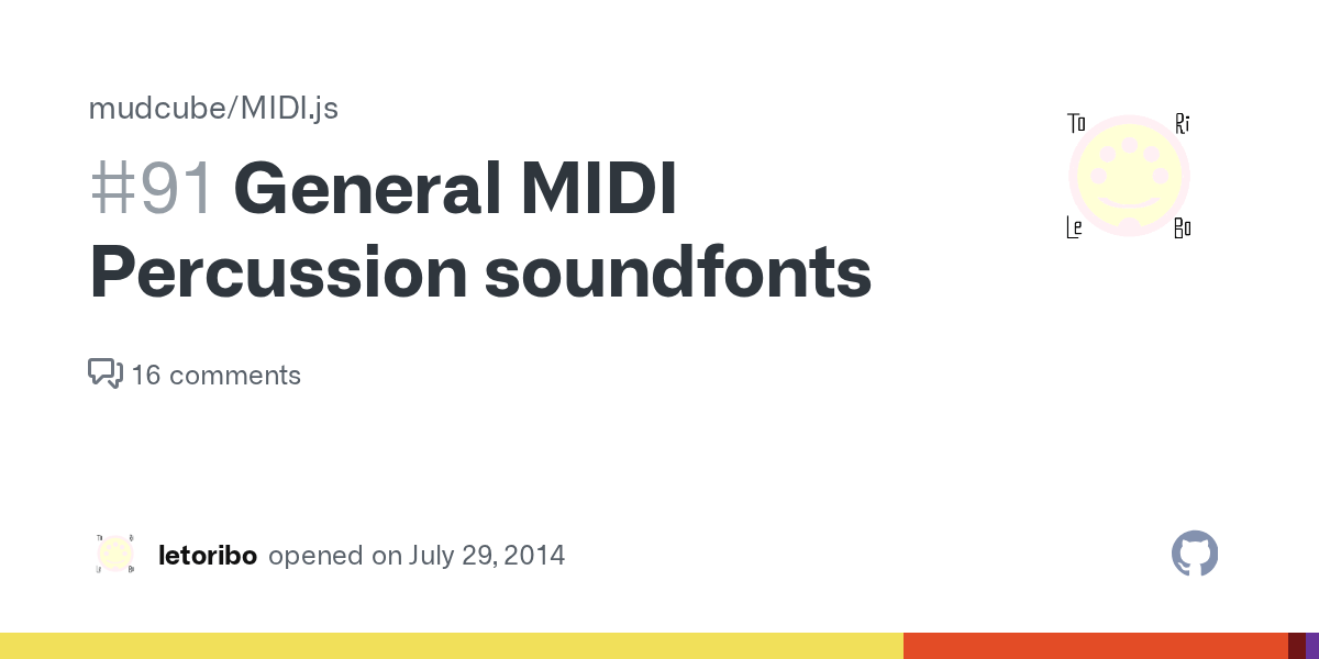 General MIDI Percussion soundfonts · Issue 91 · mudcube/MIDI.js · GitHub