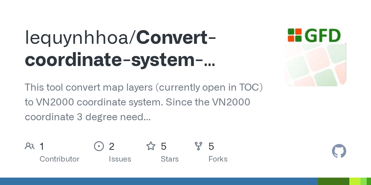 GitHub lequynhhoa/ConvertcoordinatesystemVN2000 This tool convert