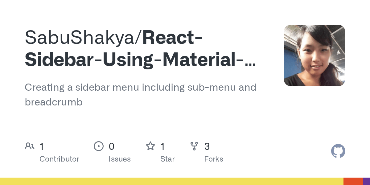 GitHub SabuShakya/ReactSidebarUsingMaterialUI Creating a sidebar