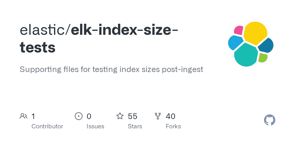 GitHub elastic/elkindexsizetests Supporting files for testing