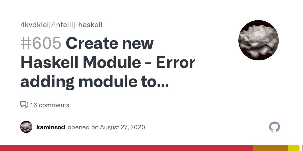 Create new Haskell Module Error adding module to project null