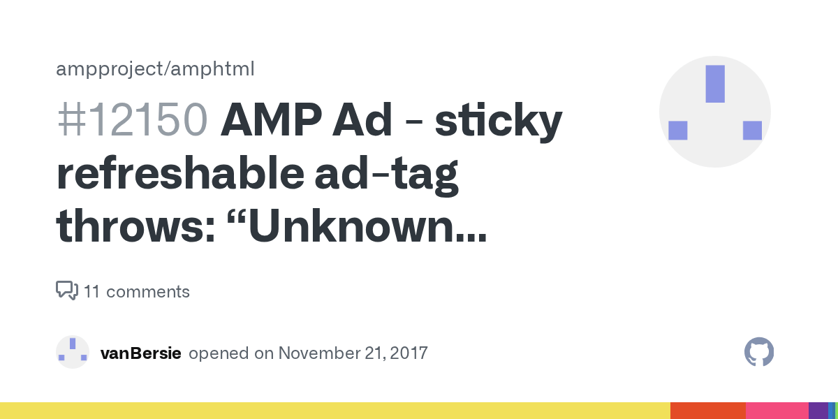 AMP Ad sticky refreshable adtag throws “Unknown attribute for