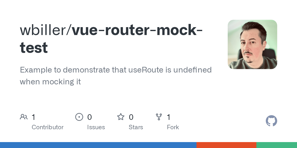 GitHub wbiller/vueroutermocktest Example to demonstrate that
