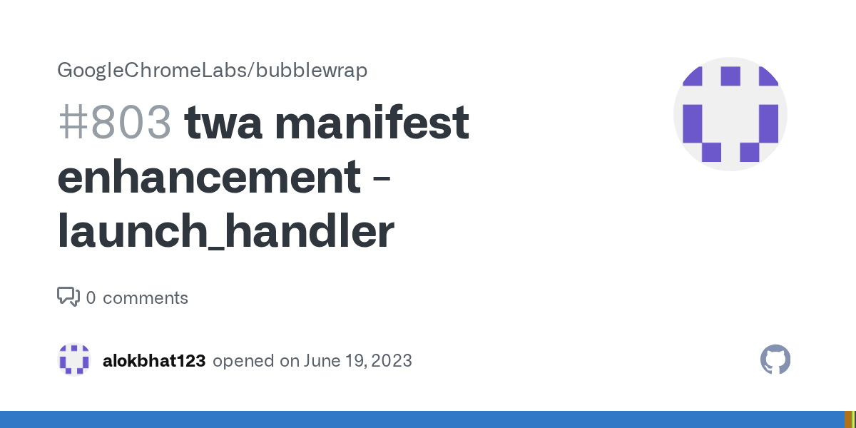 twa manifest enhancement launch_handler · Issue 803