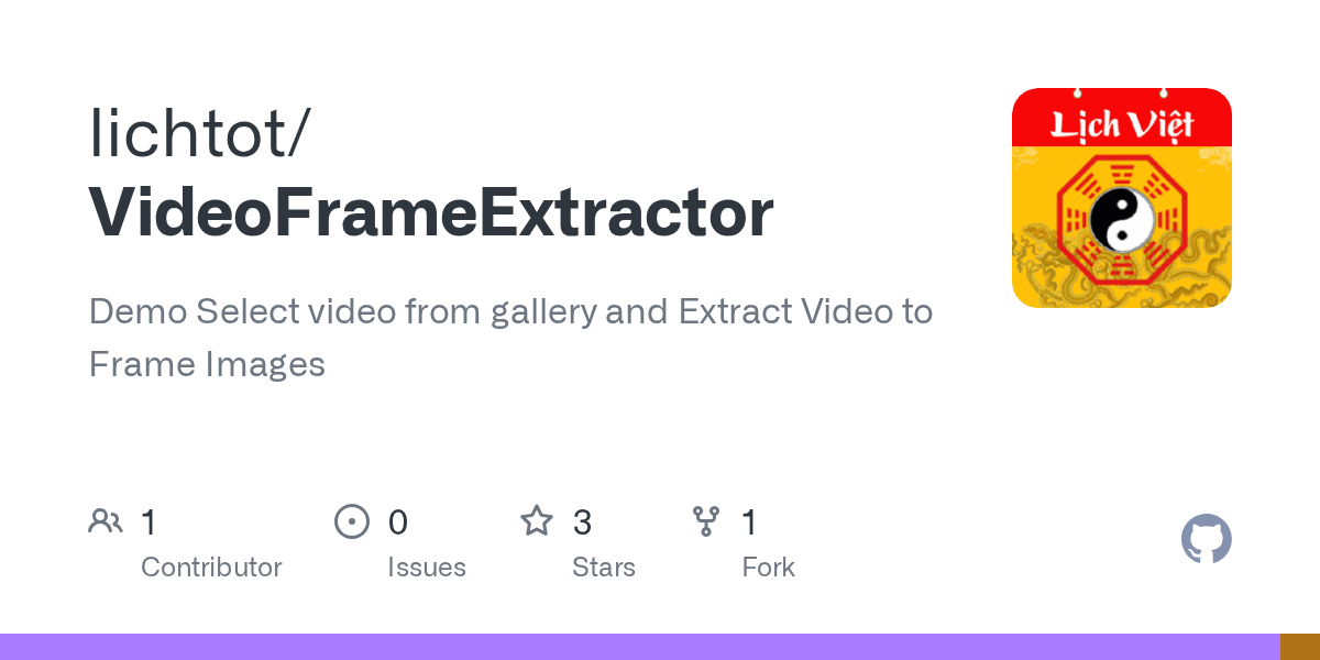GitHub lichtot/VideoFrameExtractor Demo Select video from gallery
