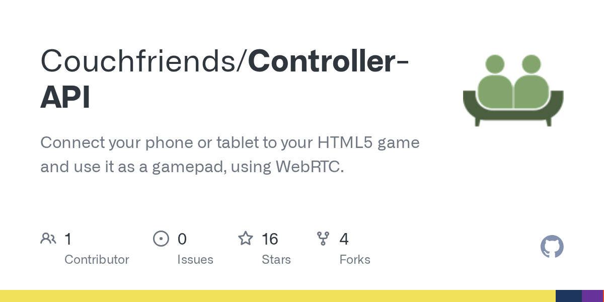 GitHub Couchfriends/ControllerAPI Connect your phone or tablet to