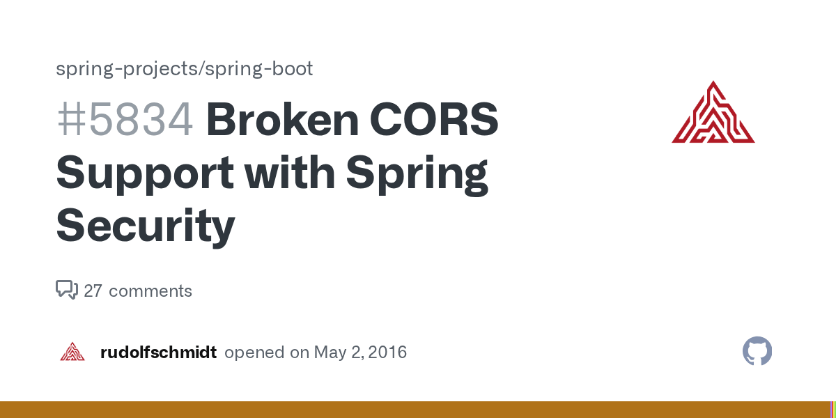 Broken CORS Support with Spring Security · Issue 5834 · springprojects/springboot · GitHub