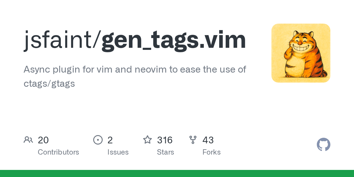 GitHub jsfaint/gen_tags.vim Async plugin for vim and neovim to ease