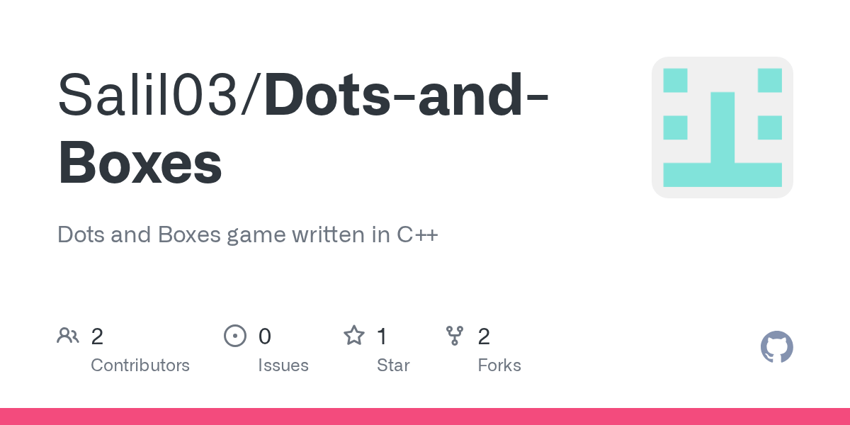 GitHub Salil03/DotsandBoxes Dots and Boxes game written in C++