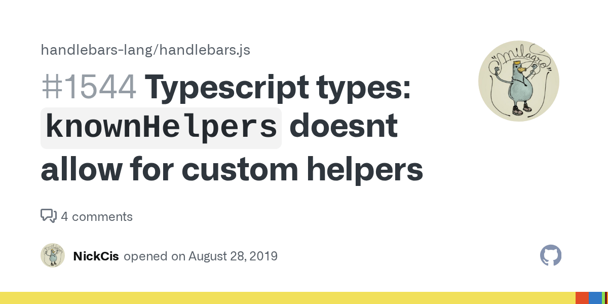 Typescript types `knownHelpers` doesnt allow for custom helpers