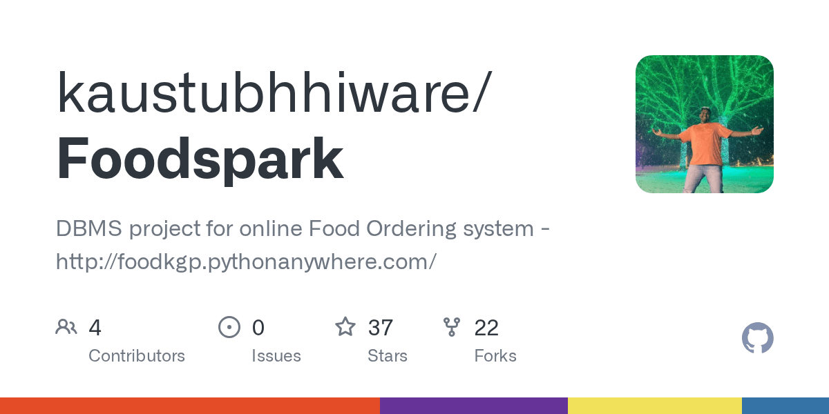 GitHub kaustubhhiware/Foodspark DBMS project for online Food
