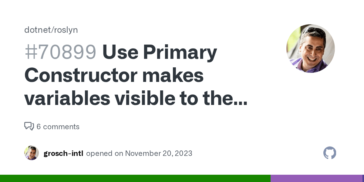 Use Primary Constructor makes variables visible to the class that weren