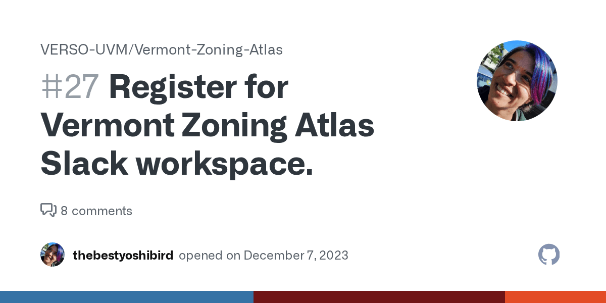 Register for Vermont Zoning Atlas Slack workspace. · Issue 27