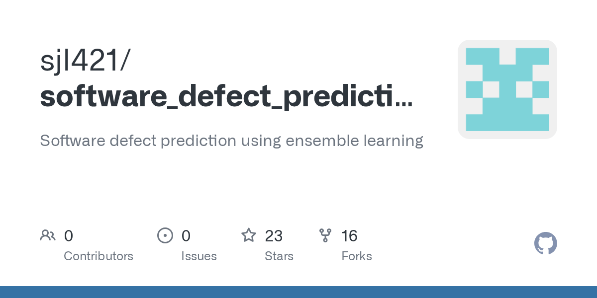 GitHub sjl421/software_defect_prediction Software defect prediction using ensemble learning