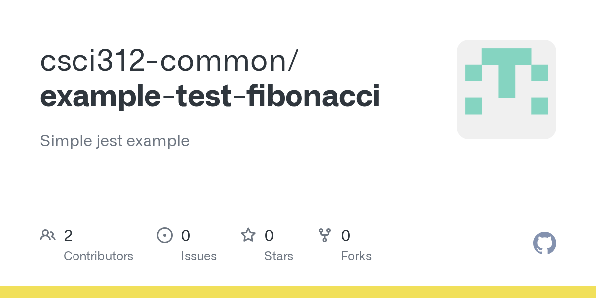 GitHub Simple jest example