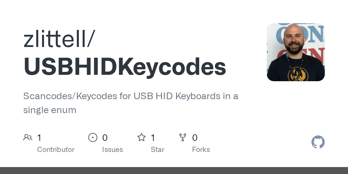 GitHub zlittell/USBHIDKeycodes Scancodes/Keycodes for USB HID Keyboards in a single enum