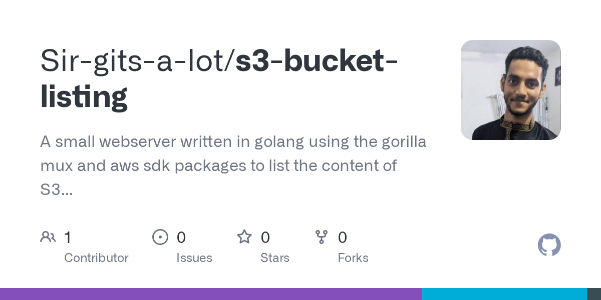 GitHub Sirgitsalot/s3bucketlisting A small webserver written in