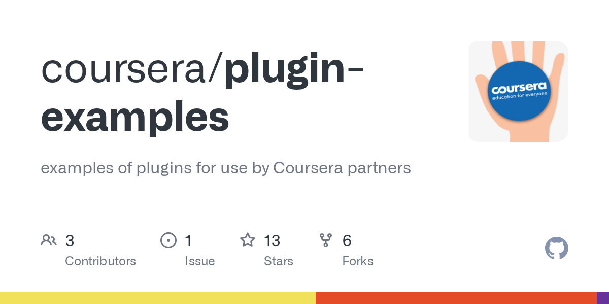 GitHub coursera/pluginexamples examples of plugins for use by