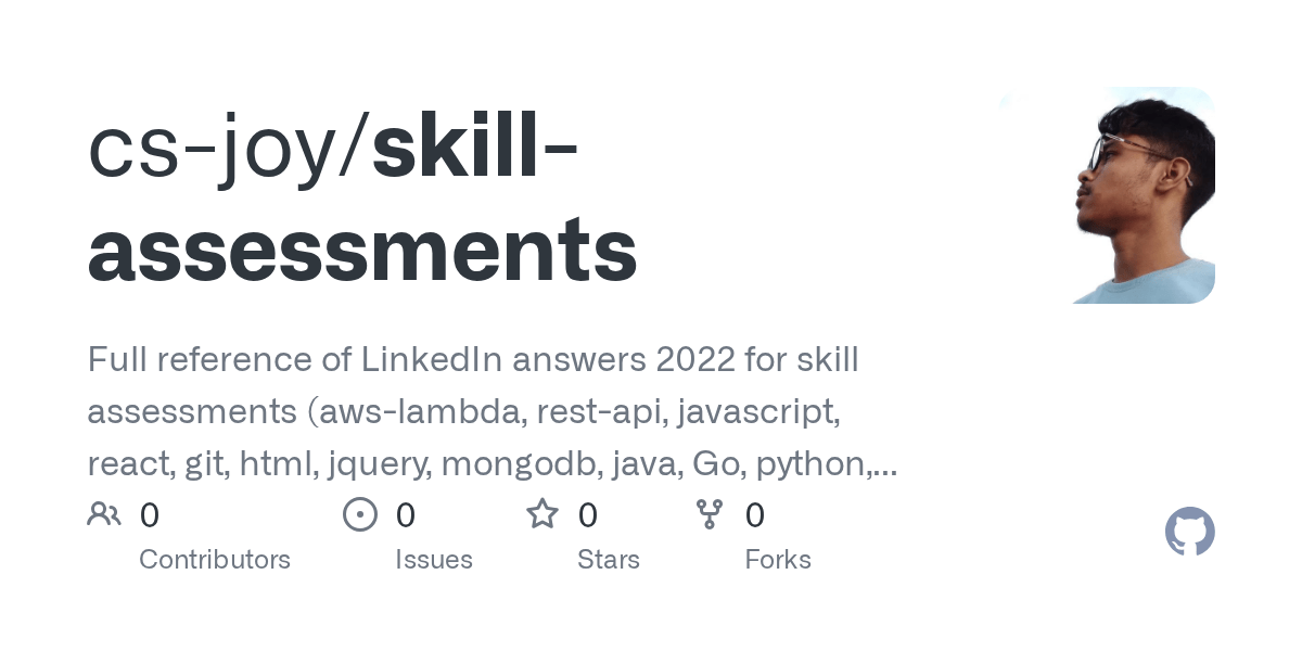 GitHub csjoy/skillassessments Full reference of LinkedIn answers
