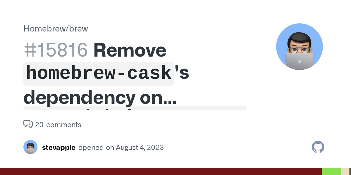 Remove `homebrewcask`'s dependency on
