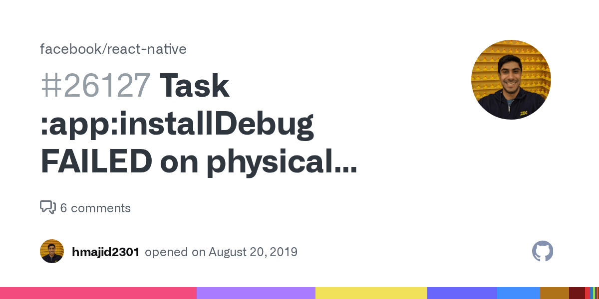 Task appinstallDebug FAILED on physical device · Issue