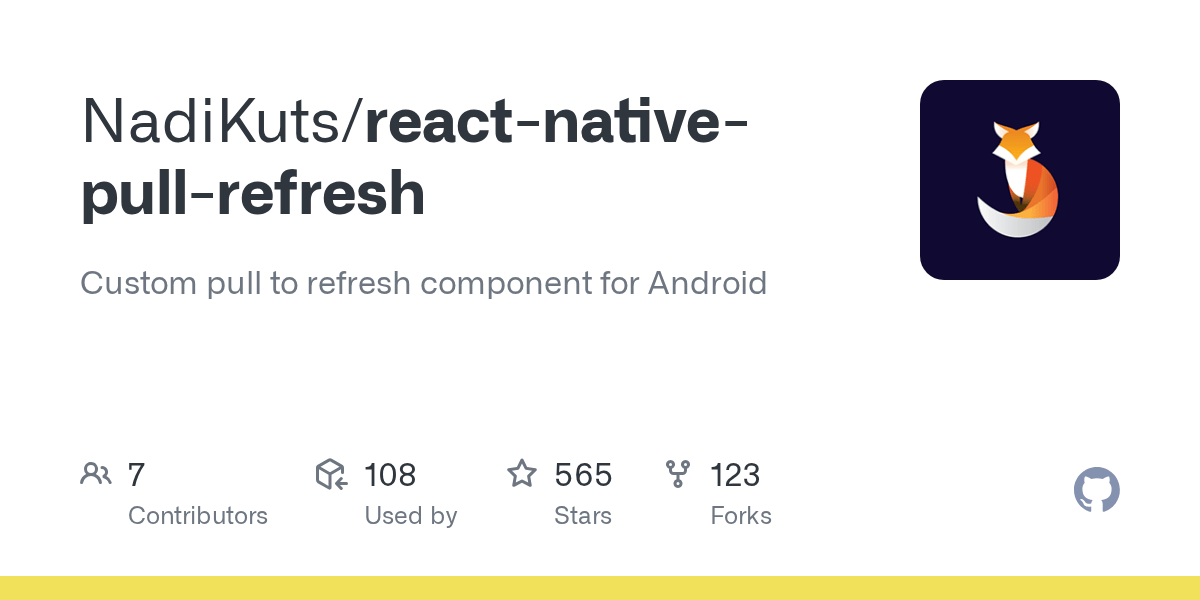 GitHub NadiKuts/reactnativepullrefresh Custom pull