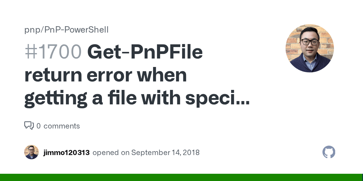 GetPnPFile return error when getting a file with special characters in