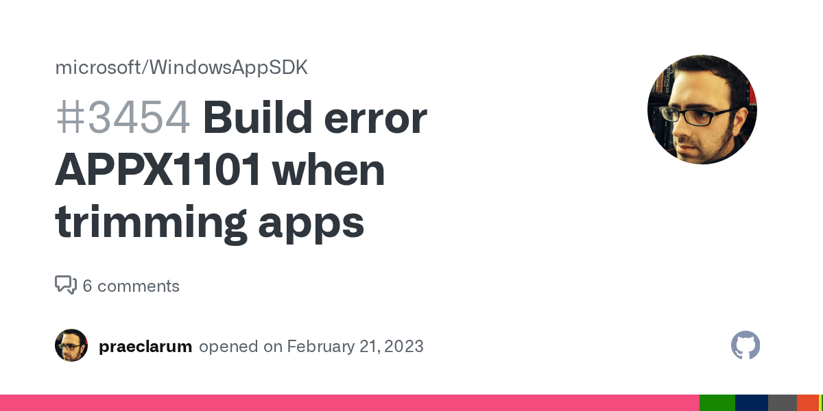 Build error APPX1101 when trimming apps · Issue 3454 · microsoft