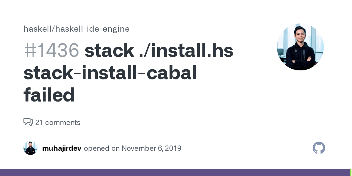 stack ./install.hs stackinstallcabal failed · Issue 1436 · haskell