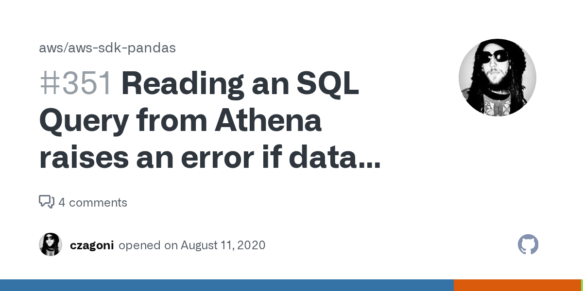 Reading an SQL Query from Athena raises an error if data contains NaN