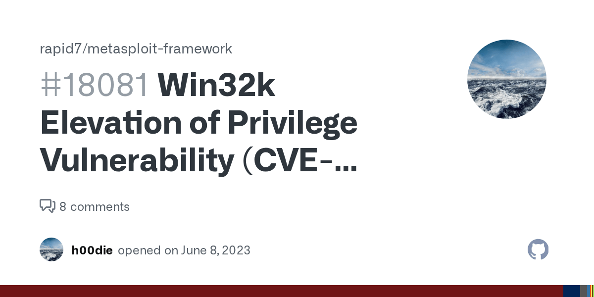 Win32k Elevation of Privilege Vulnerability (CVE202329336) · Issue