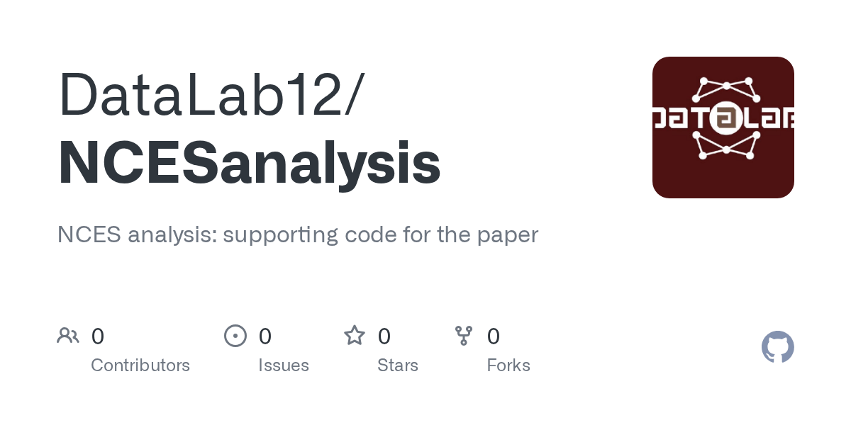GitHub DataLab12/NCESanalysis NCES analysis supporting code for the