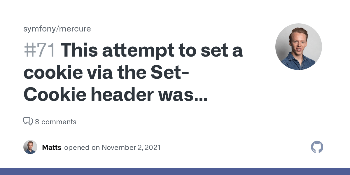 This attempt to set a cookie via the SetCookie header was blocked