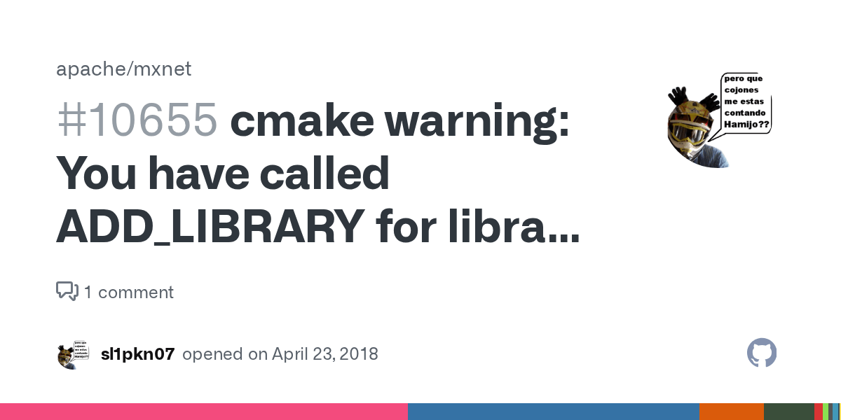 cmake warning You have called ADD_LIBRARY for library without