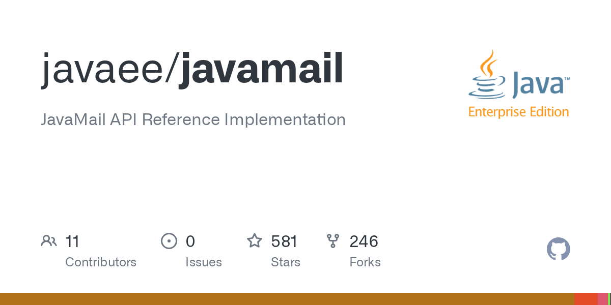 GitHub javaee/javamail JavaMail API Reference Implementation