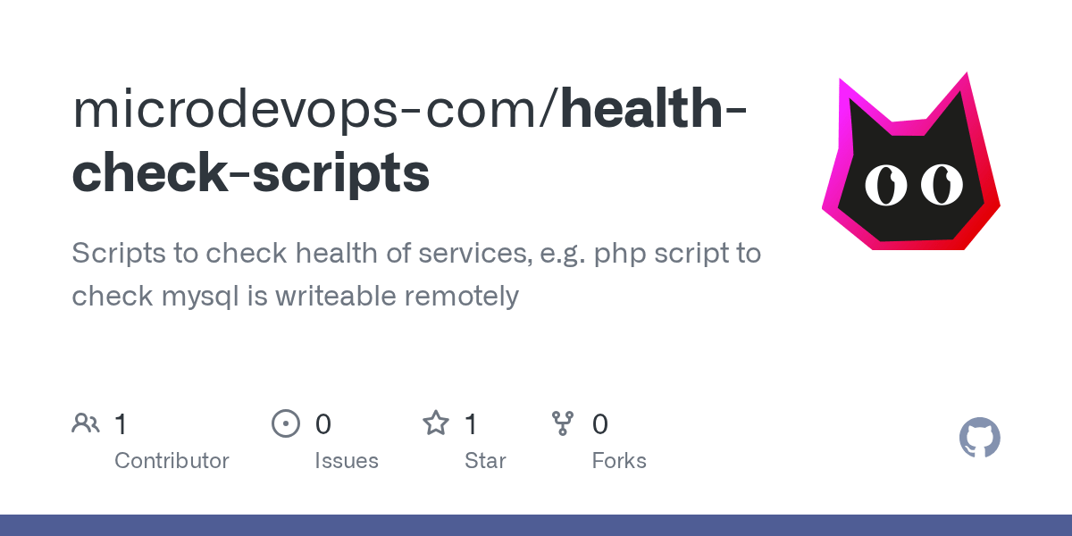 GitHub Scripts to check health