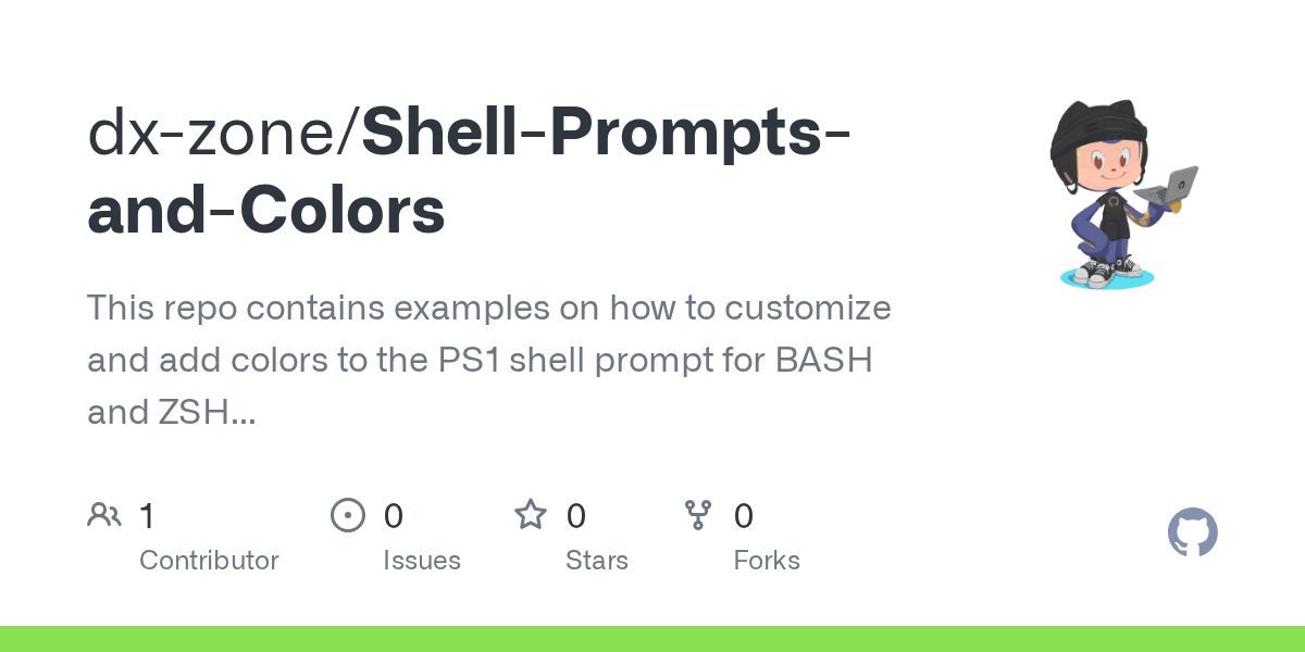 GitHub dxzone/ShellPromptsandColors This repo contains examples