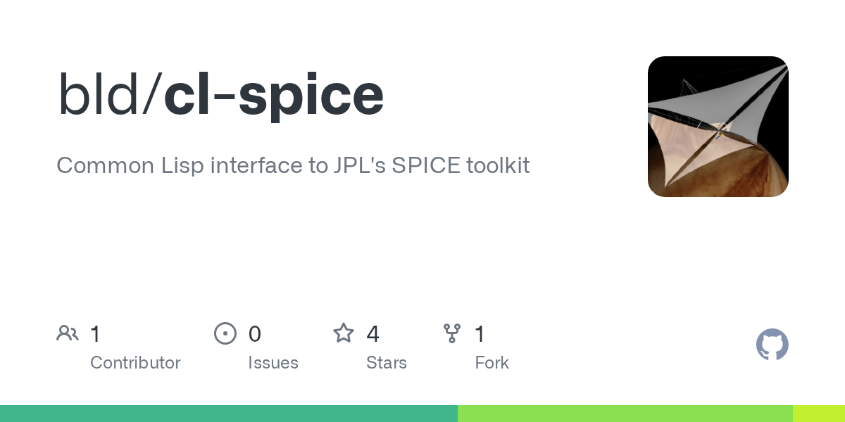 GitHub bld/clspice Common Lisp interface to JPL's SPICE toolkit
